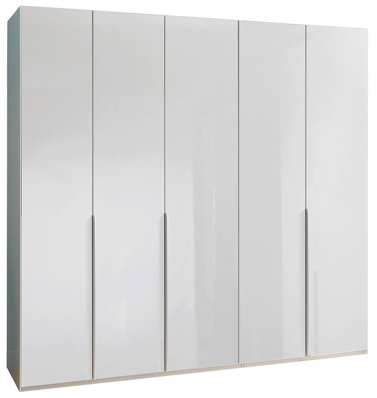 OMARA S KLASIČNIMI VRATI, bela, bela, visoki sijaj  - bela/barve aluminija, Design, kovina/leseni material (225/236/58cm) - Novel