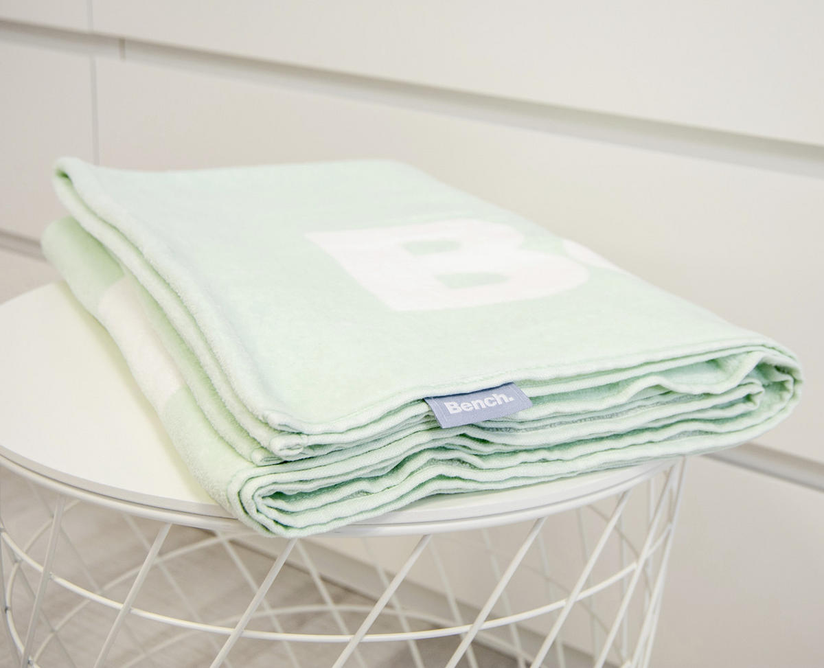 STRANDTUCH Grün, Weiß 80/180 cm  - Weiß/Grün, KONVENTIONELL, Textil (80/180cm) - Bench