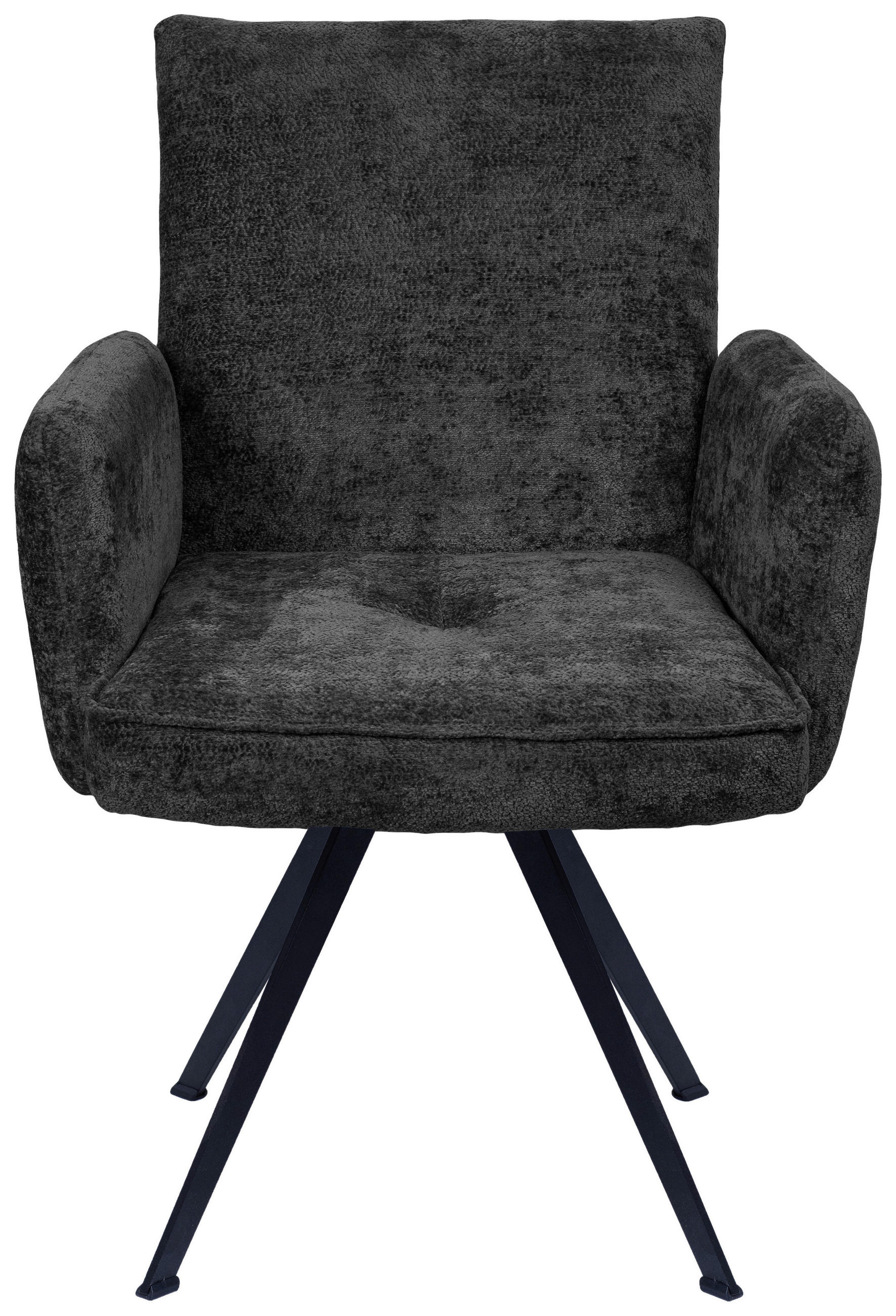 ARMLEHNSTUHL  in Eisen Teddystoff  - Schwarz, Design, Textil/Metall (60/65/71cm) - Welnova