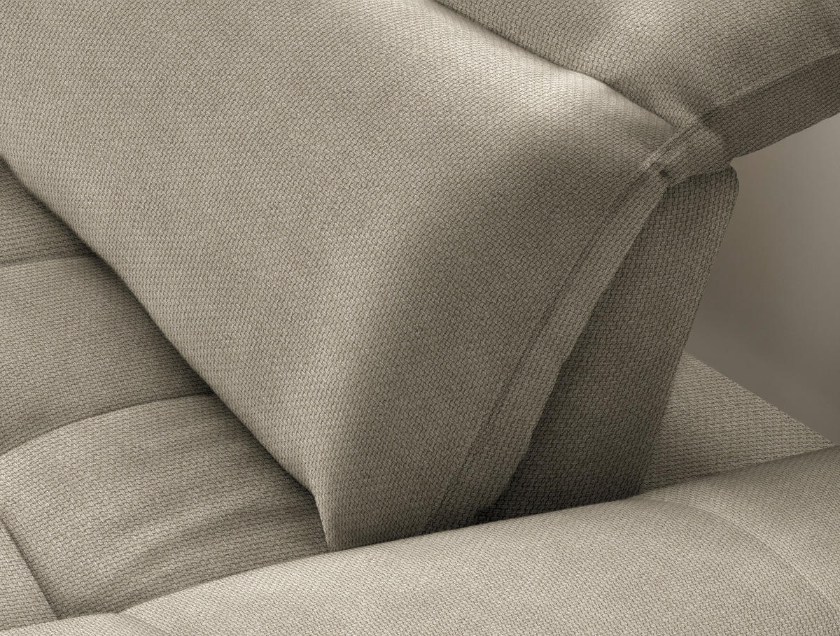 ECKSOFA in Webstoff Beige  179-202/288 cm  - Beige/Schwarz, Design, Textil/Metall (179-202/288cm) - Stylife