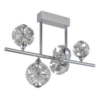STROPNA LED-SVETILKA  VIRINA //3000 K/230 V/ - barve kroma/prozorno, Konvencionalno, kovina/steklo (61/30/46cm) - Globo