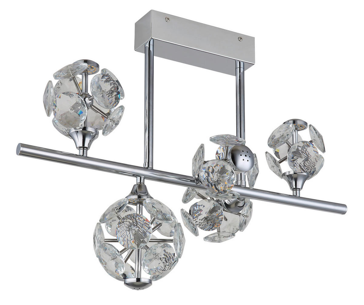 STROPNA LED-SVETILKA  VIRINA //3000 K/230 V/ - barve kroma/prozorno, Konvencionalno, kovina/steklo (61/30/46cm) - Globo
