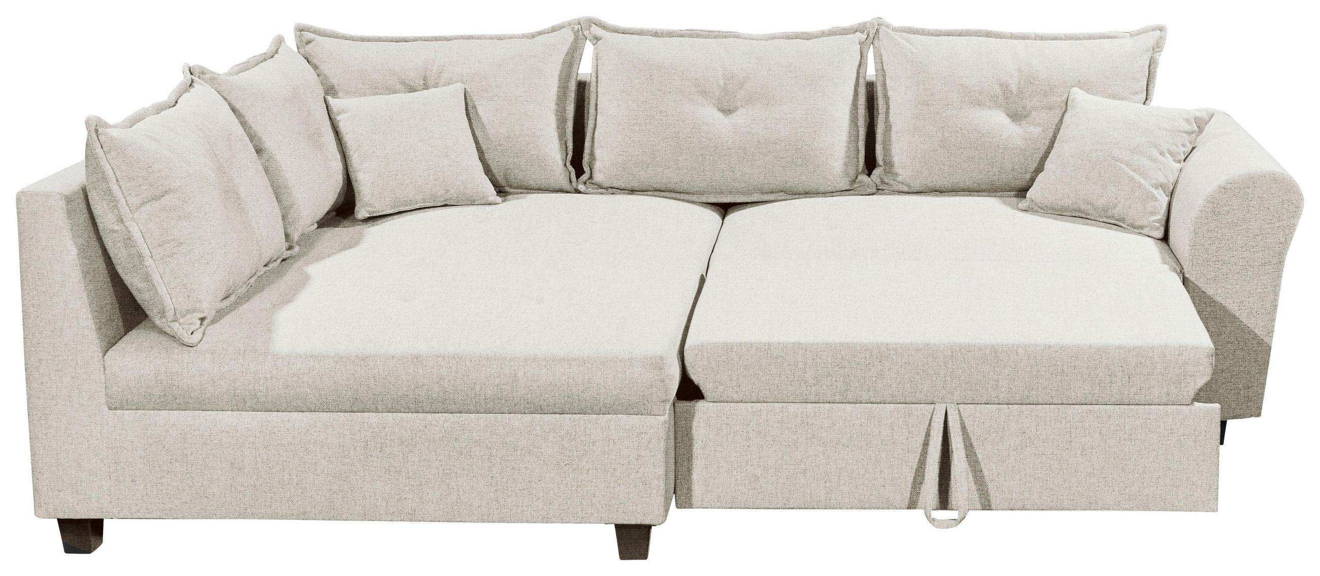 Thumbnail - Livetastic Ecksofa, Beige, Textil, 3-Sitzer, Füllung: Schaumstoffflocken,Schaumstoffflocken, L-Form, Ottomane links, 252...