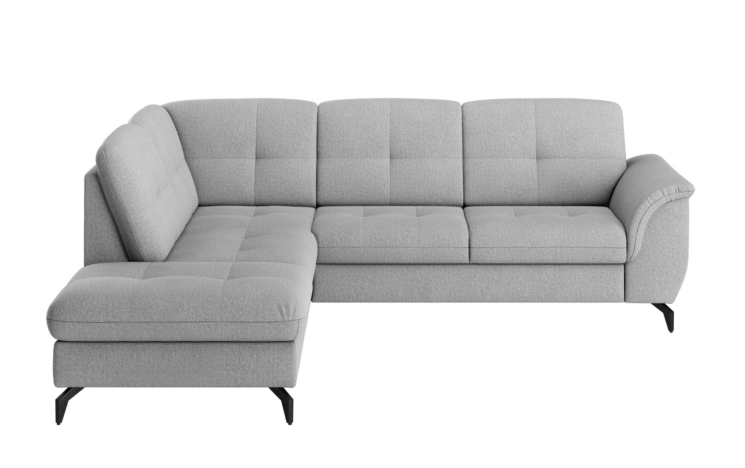 ECKSOFA ZORA E Grau Flachgewebe  - Schwarz/Grau, MODERN, Textil/Metall (212/244cm) - Sit & More