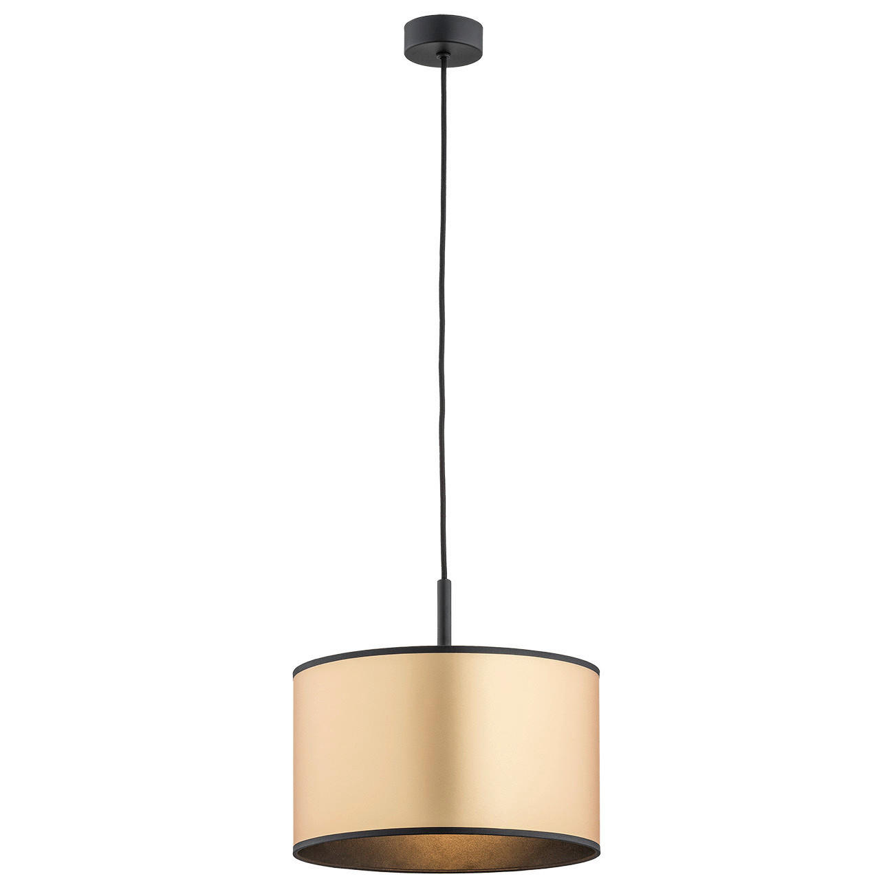 XXXLutz Hängeleuchte Argon Karin Schwarz, Gold 40x40x107 cm
