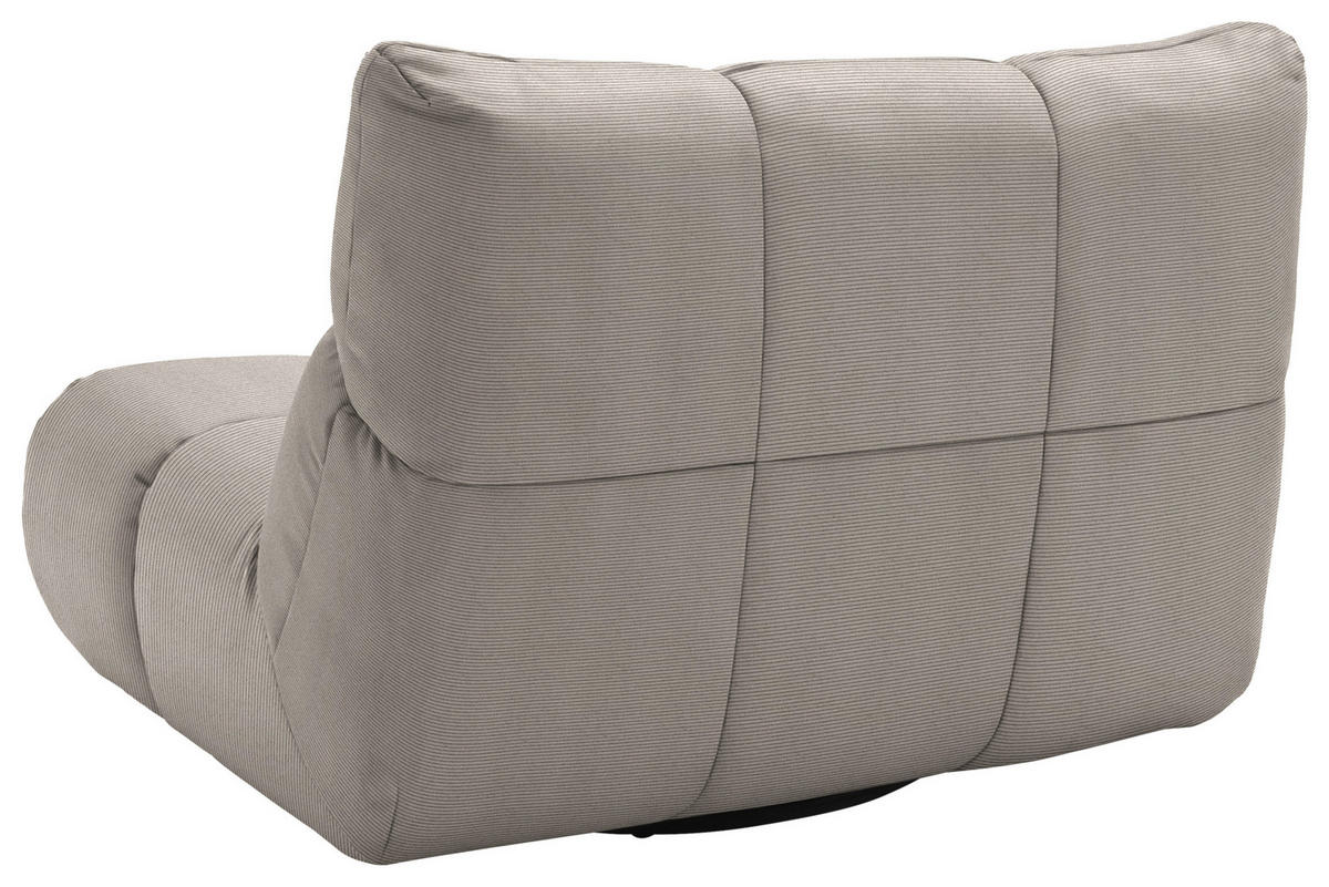 SESSEL Feincord Beige  - Beige/Schwarz, Design, Kunststoff/Textil (112/85/108cm) - Pure Home Lifestyle