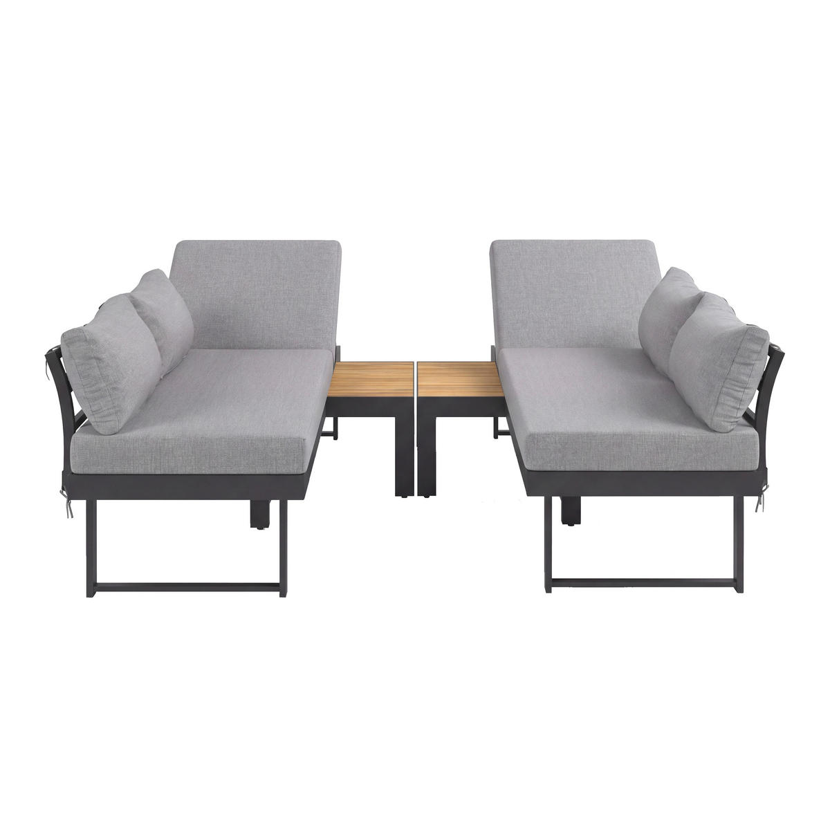 LOUNGEGARNITUR 311/246 cm Akazie Aluminium  - Anthrazit/Grau, Lifestyle, Holz/Textil (311/246cm) - Ambia Garden