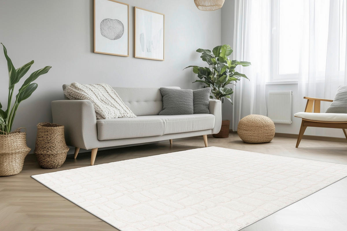 FLACHWEBETEPPICH 80/150 cm Elfenbein  - Elfenbein, Basics, Textil (80/150cm) - Kayoom