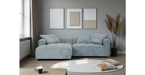 ECKSOFA Mintgrün  inkl. Zierkissen, Rückenkissen, Rücken echt  - Schwarz/Mintgrün, KONVENTIONELL, Kunststoff/Textil (170/276cm) - Carryhome