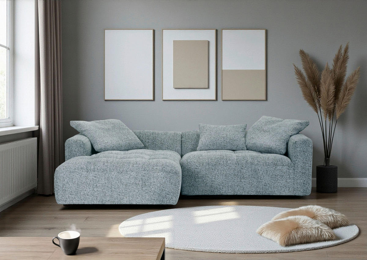 ECKSOFA Mintgrün  - Schwarz/Mintgrün, KONVENTIONELL, Kunststoff/Textil (170/276cm) - Carryhome