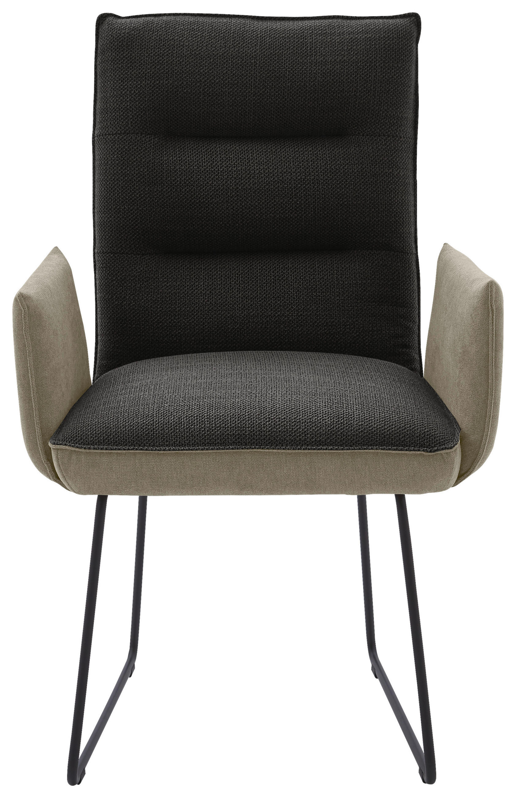 ARMLEHNSTUHL  in Stahl Flachgewebe  - Greige/Anthrazit, Design, Textil/Metall (59/93/59cm) - Dieter Knoll