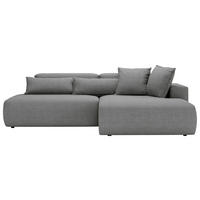 ECKSOFA Chenille Dunkelgrau  - Dunkelgrau/Schwarz, Design, Kunststoff/Textil (284/160cm) - Livetastic