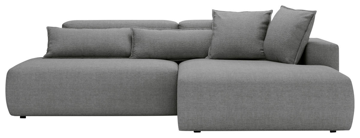 ECKSOFA Chenille Dunkelgrau  - Dunkelgrau/Schwarz, Design, Kunststoff/Textil (284/160cm) - Livetastic