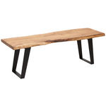 SITZBANK 140/45/40 cm  in Schwarz, Akaziefarben  - Schwarz/Akaziefarben, Trend, Holz/Metall (140/45/40cm) - Ambia Home