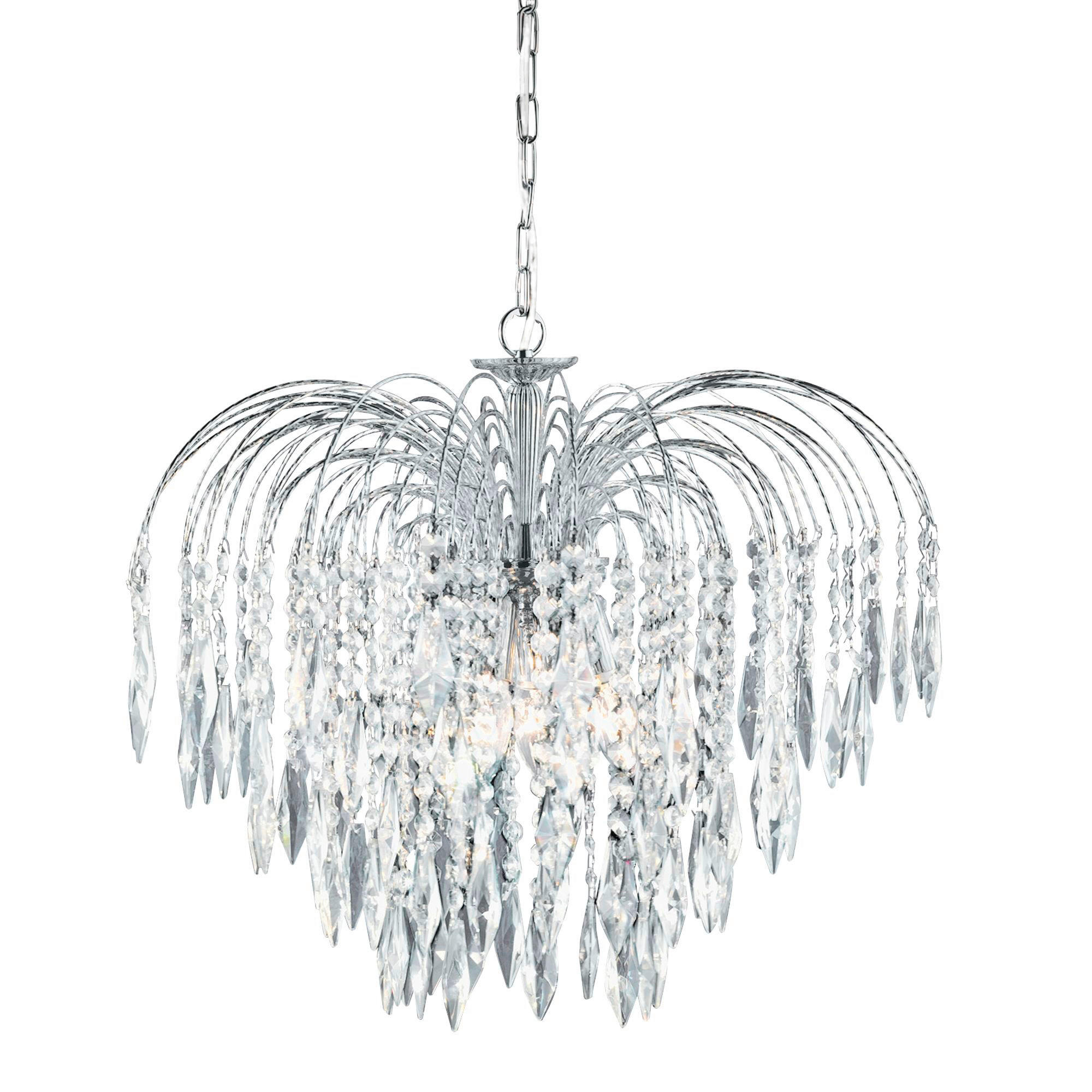 HÄNGLAMPA I KRISTALL Waterfall 53/98 cm  - kromfärg, Design, metall/glas (53/98cm)