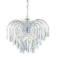 KRISTALL-HÄNGELEUCHTE 53/98 cm   - Chromfarben, Design, Glas/Metall (53/98cm)