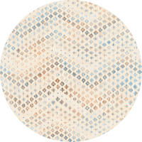 VINTAGE-TEPPICH 200 cm Ondea Zigira Creme, Pastellblau, Cognac rund  - Pastellblau/Cognac, Trend, Kunststoff/Textil (200cm) - Lindorug
