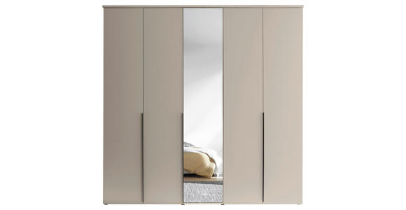 DREHTÜRENSCHRANK  in Kaschmir  - Kaschmir/Schwarz, MODERN, Glas/Holzwerkstoff (225/225/52cm) - Carryhome