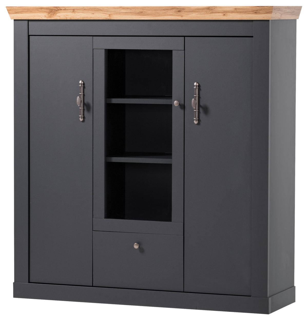 HIGHBOARD  in 141/146/45 cm  - Anthrazit/Silberfarben, Design, Holzwerkstoff/Metall (141/146/45cm) - MID.YOU