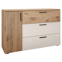 KOMODA S VRATIMA - boja hrasta/bela, Moderno, pločasti materijal/plastika (125/82,6/40cm)