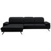 ECKSOFA in Echtleder Anthrazit  - Anthrazit/Schwarz, Design, Leder/Metall (193/332cm) - Dieter Knoll