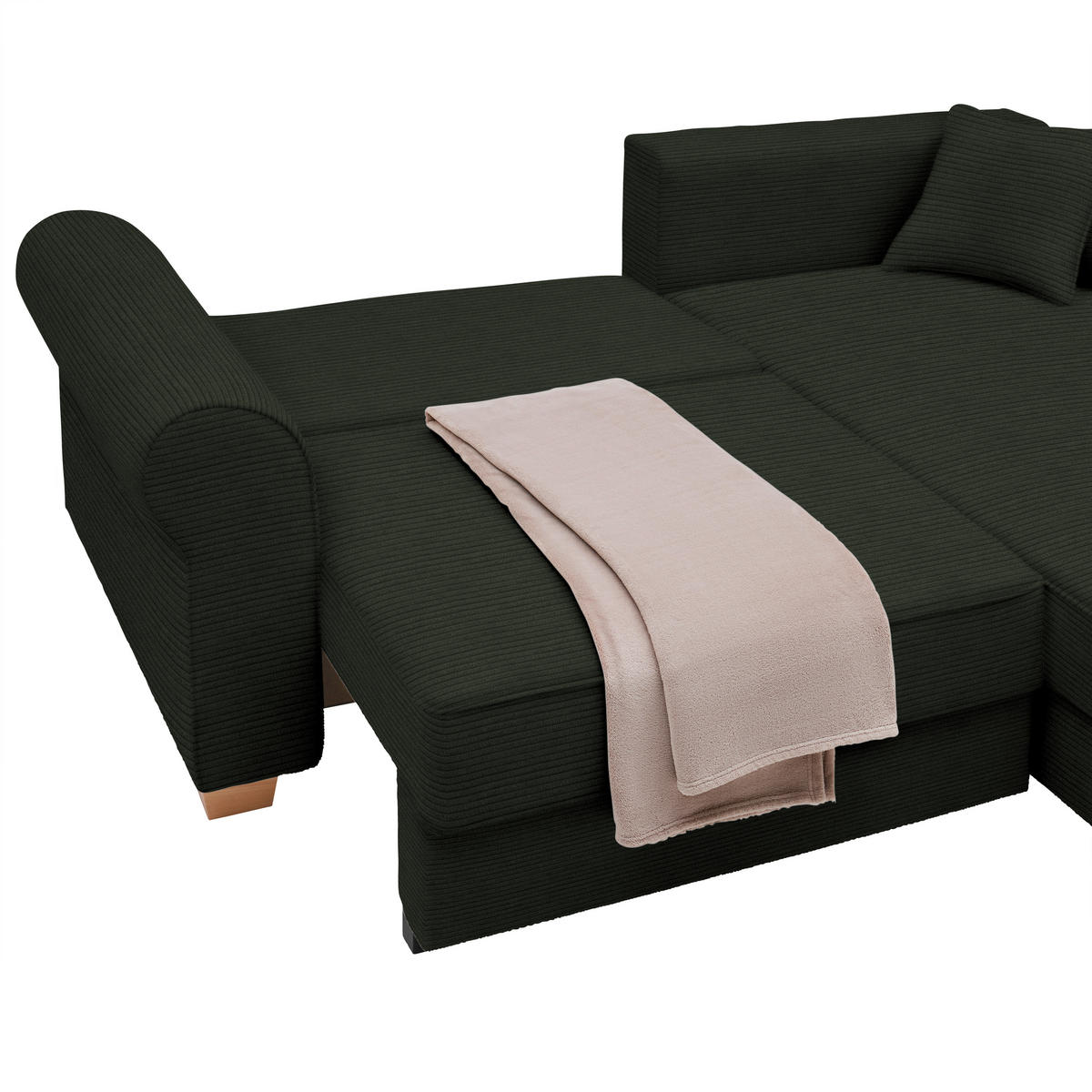 HÖRNSOFFA i mörkgrön  - mörkgrön, Modern, trämaterial/trä (255/185cm) - MID.YOU
