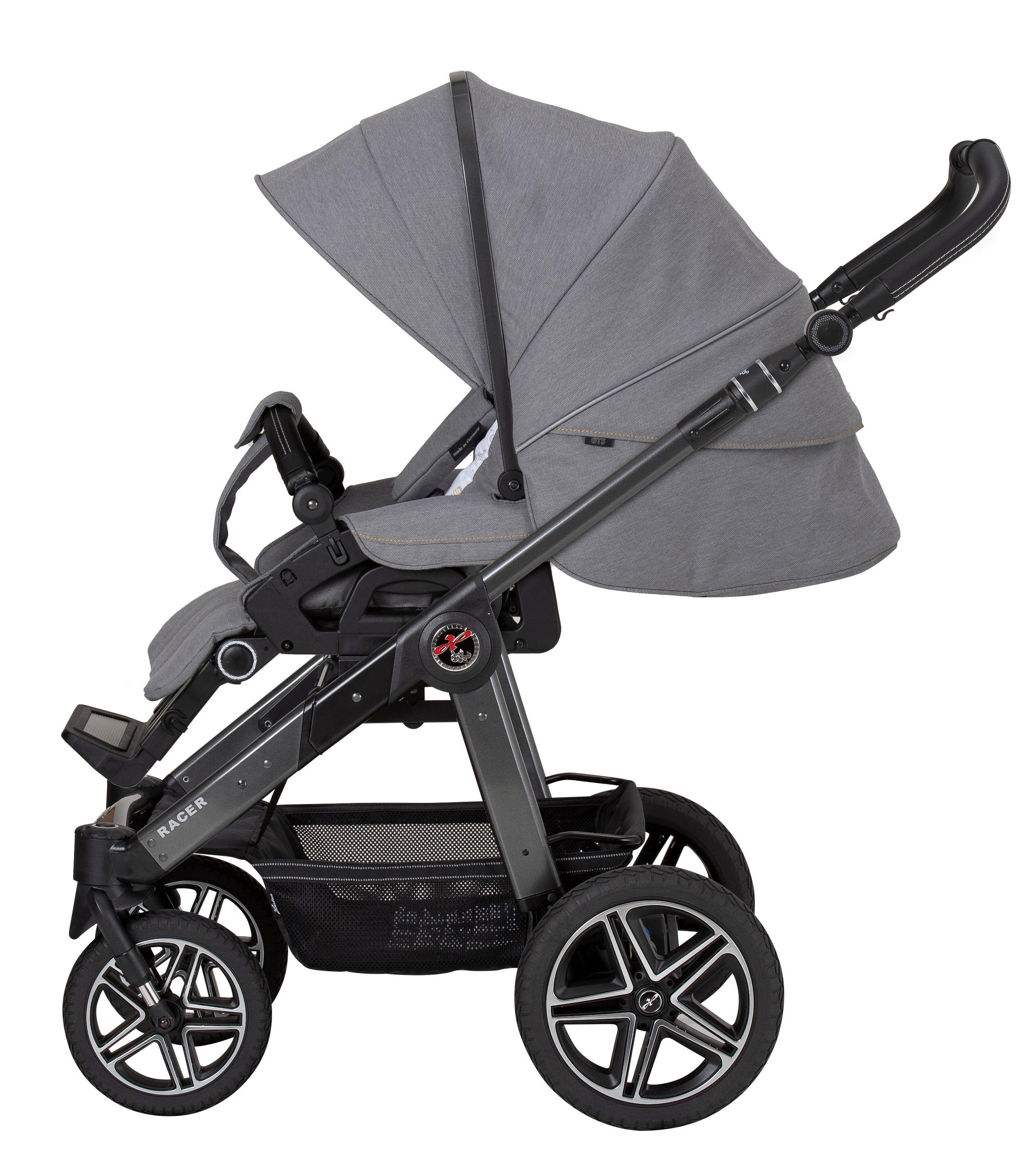 KINDERWAGEN Racer GTS  - Platinfarben/Grau, Basics, Textil/Metall (100/58,5/111cm) - Hartan