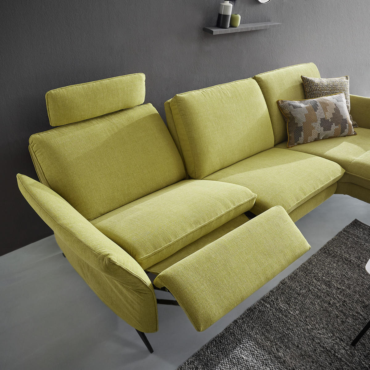 ECKSOFA in Chenille Dunkelrot  262/158 cm  - Anthrazit/Dunkelrot, Design, Textil/Metall (262/158cm) - Himolla Komfortklass