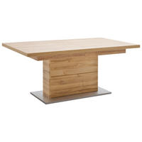 ESSTISCH Holzwerkstoff 140-220/90/77 cm  - Eichefarben/Silberfarben, Konventionell, Holzwerkstoff (140-220/90/77cm) - Cantus