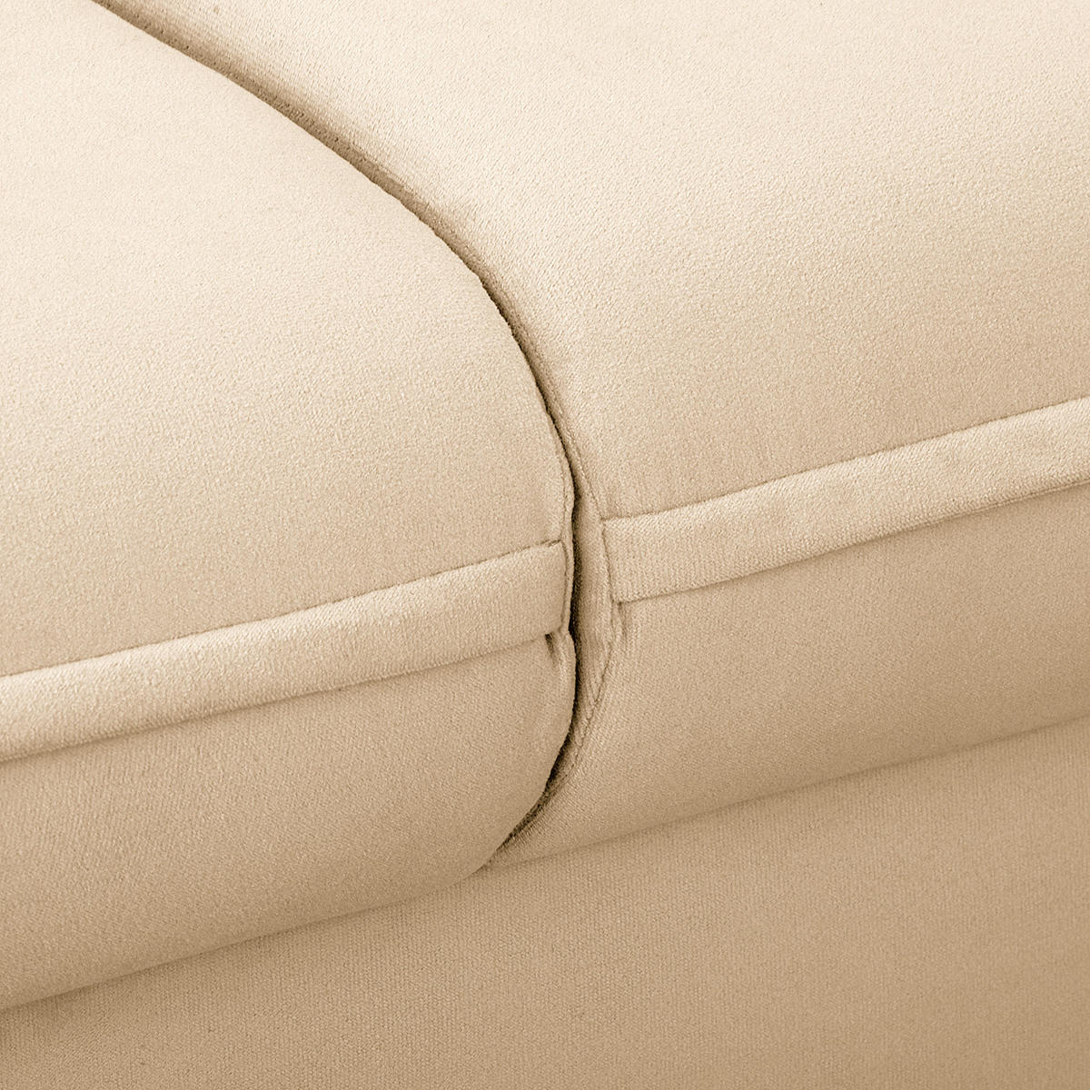 2-SITZER-SOFA JULI in Samt Beige  - Beige/Schwarz, Design, Holz/Textil (138/86/100cm) - P & B