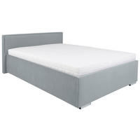 KÁRPITOZOTT ÁGY 140/200 cm  szürke  - króm/szürke, Modern, textil/fa (140/200cm) - MID.YOU