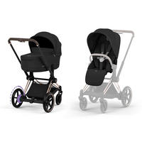 KOMBIKINDERWAGEN ePRIAM Comfort Rosegold  - Roségold/Schwarz, Basics, Kunststoff/Textil (93,5/60/109cm) - cybex PLATINUM