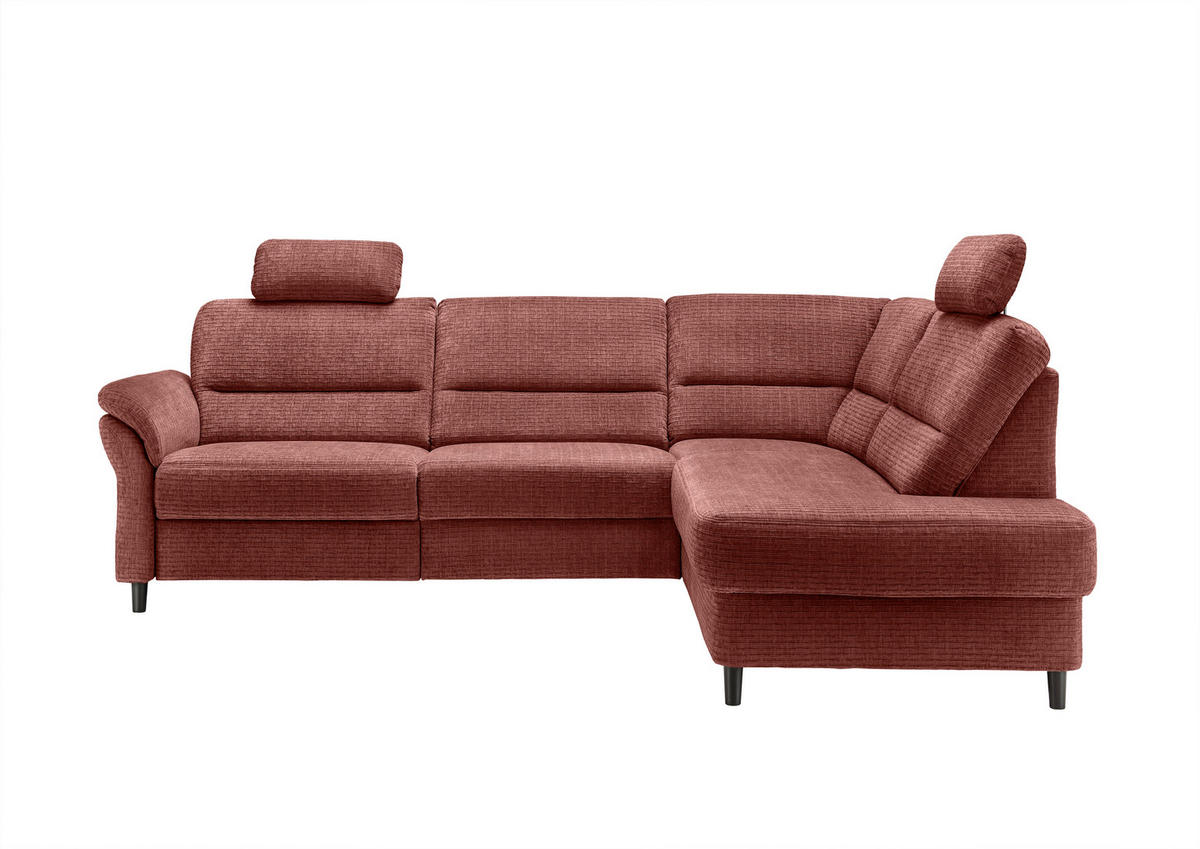 ECKSOFA Koralle Mikrofaser  - Koralle/Schwarz, MODERN, Holz/Textil (266/190cm) - Livetastic