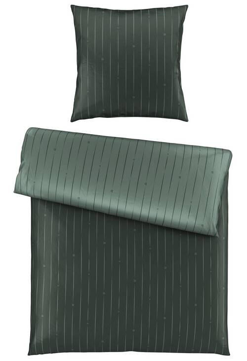 BETTWÄSCHESET Satin 160/210 cm  65 cm/100 cm  - Grün, Basics, Textil (160/210cm) - Dieter Knoll