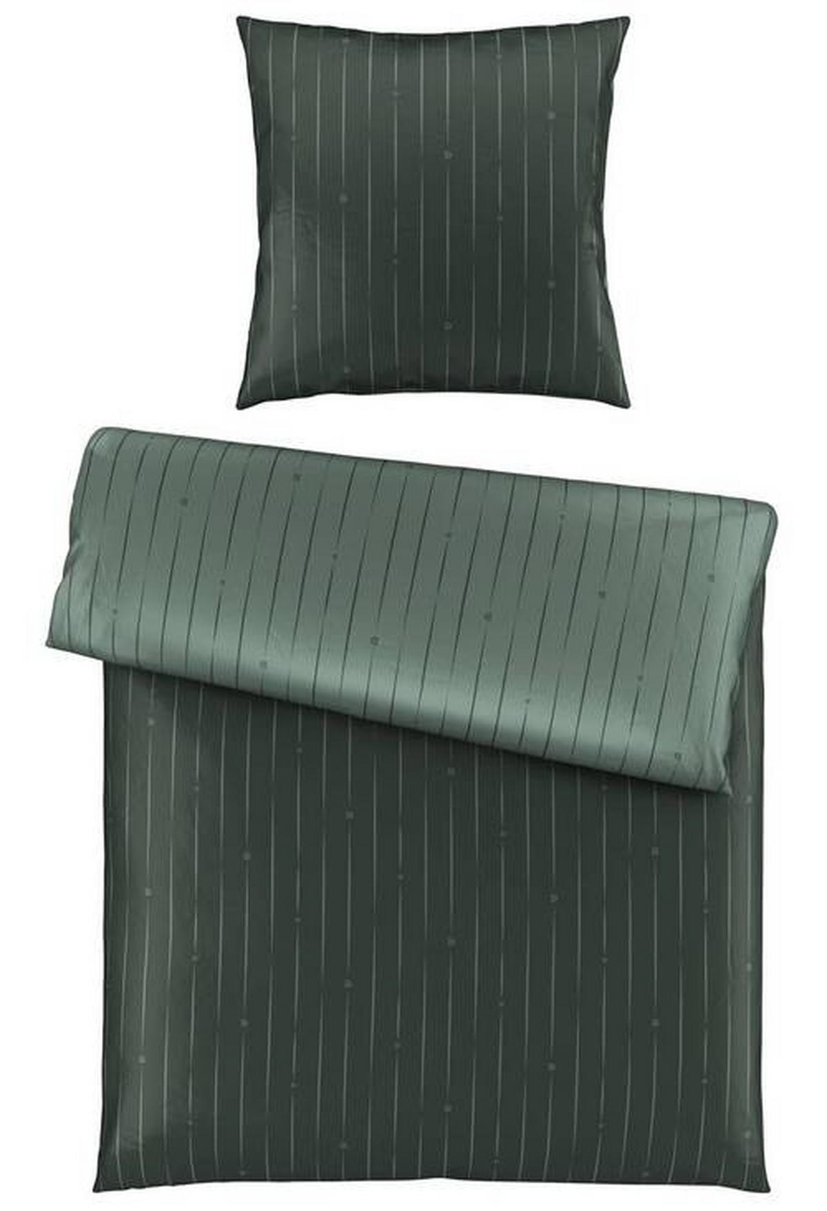 BETTWÄSCHESET Satin 160/210 cm  65 cm/100 cm  - Grün, Basics, Textil (160/210cm) - Dieter Knoll