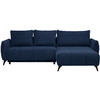 ECKSOFA inkl. Funktionen Dunkelblau Struktur, Plüsch  - Schwarz/Dunkelblau, Design, Textil/Metall (287/197cm) - Stylife