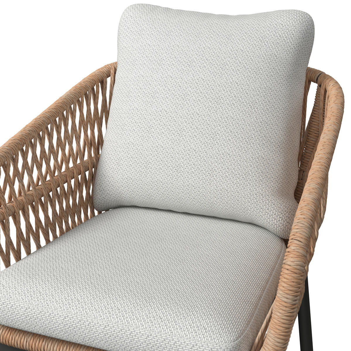 GARTENSTUHL Aluminium Anthrazit, Naturfarben, Hellgrau  - Anthrazit/Hellgrau, Basics, Kunststoff/Textil (63/80/61cm) - Ambia Garden