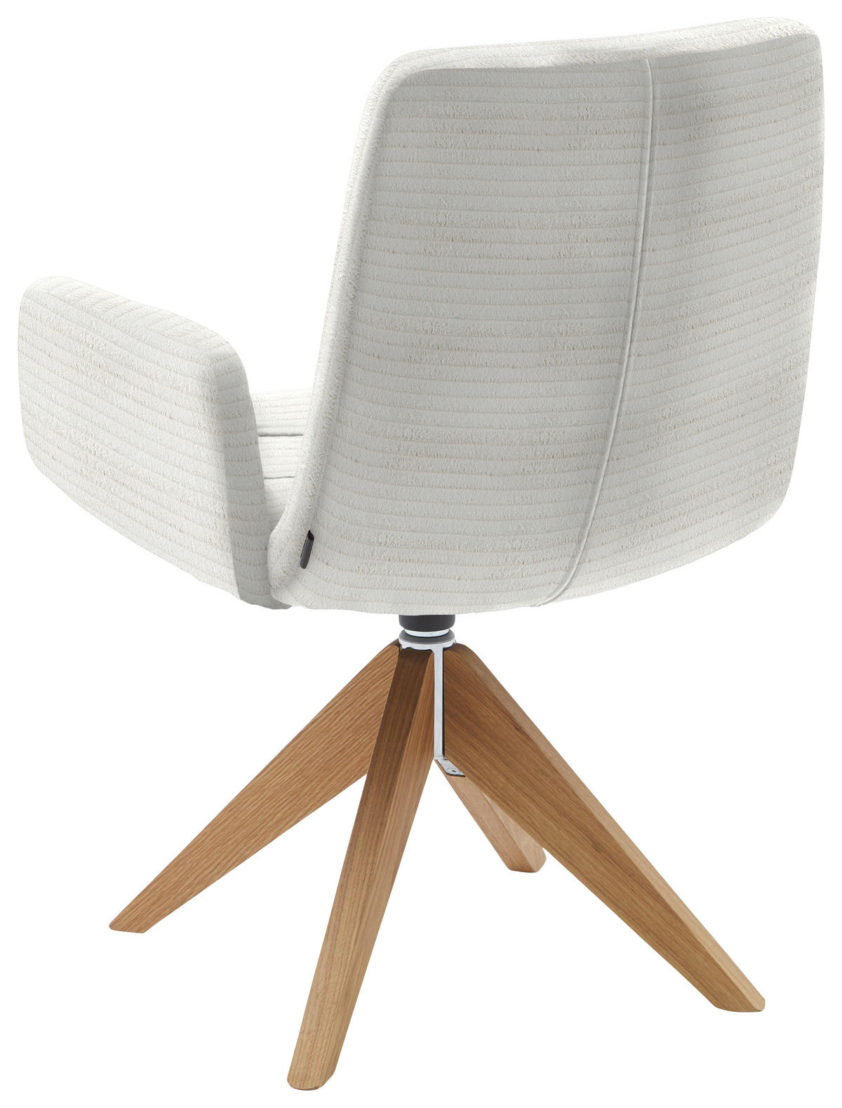 ARMLEHNSTUHL  in Cord  - Weiss/Naturfarben, Design, Holz/Textil (61/88/66cm) - Dieter Knoll