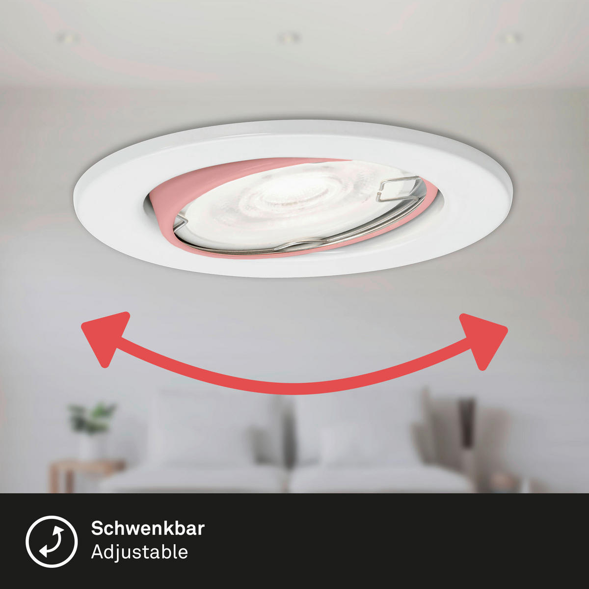 LED PANEL  - bela, Osnovno, metal (8,6/8,6/7cm)