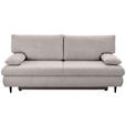 SCHLAFSOFA mit Liegefunktion, Rücken echt Chenille Beige - Beige/Schwarz, KONVENTIONELL, Holz/Textil (212/97/105cm) - Carryhome