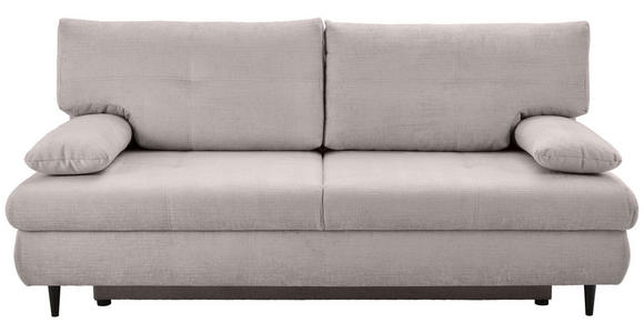 SCHLAFSOFA mit Liegefunktion, Rücken echt Chenille Beige - Beige/Schwarz, KONVENTIONELL, Holz/Textil (212/97/105cm) - Carryhome