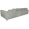 ECKSOFA Grau Chenille  - Chromfarben/Grau, KONVENTIONELL, Textil/Metall (227/329cm) - Carryhome