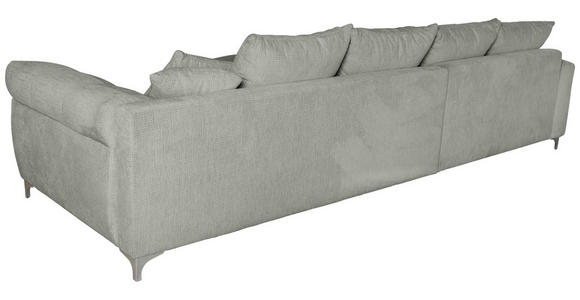 ECKSOFA Grau Chenille  - Chromfarben/Grau, KONVENTIONELL, Textil/Metall (227/329cm) - Carryhome
