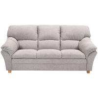 3-SITZER-SOFA Flachgewebe Hellgrau  - Eichefarben/Hellgrau, Modern, Holz/Textil (213/100/92cm) - Livetastic
