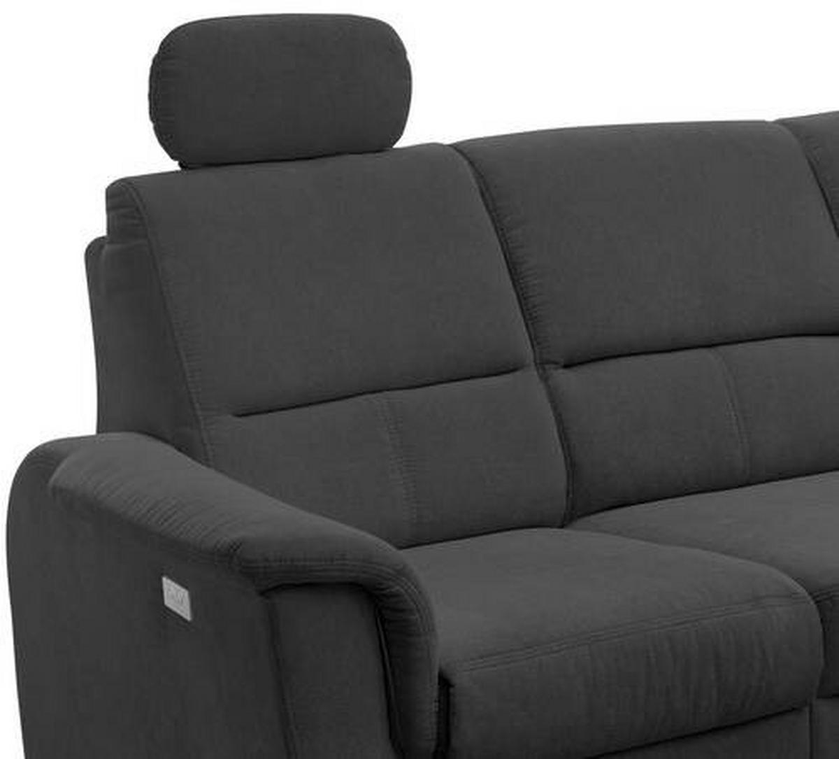ECKSOFA in Mikrofaser Schwarz  - Chromfarben/Schwarz, Modern, Textil/Metall (231/165cm) - Livetastic
