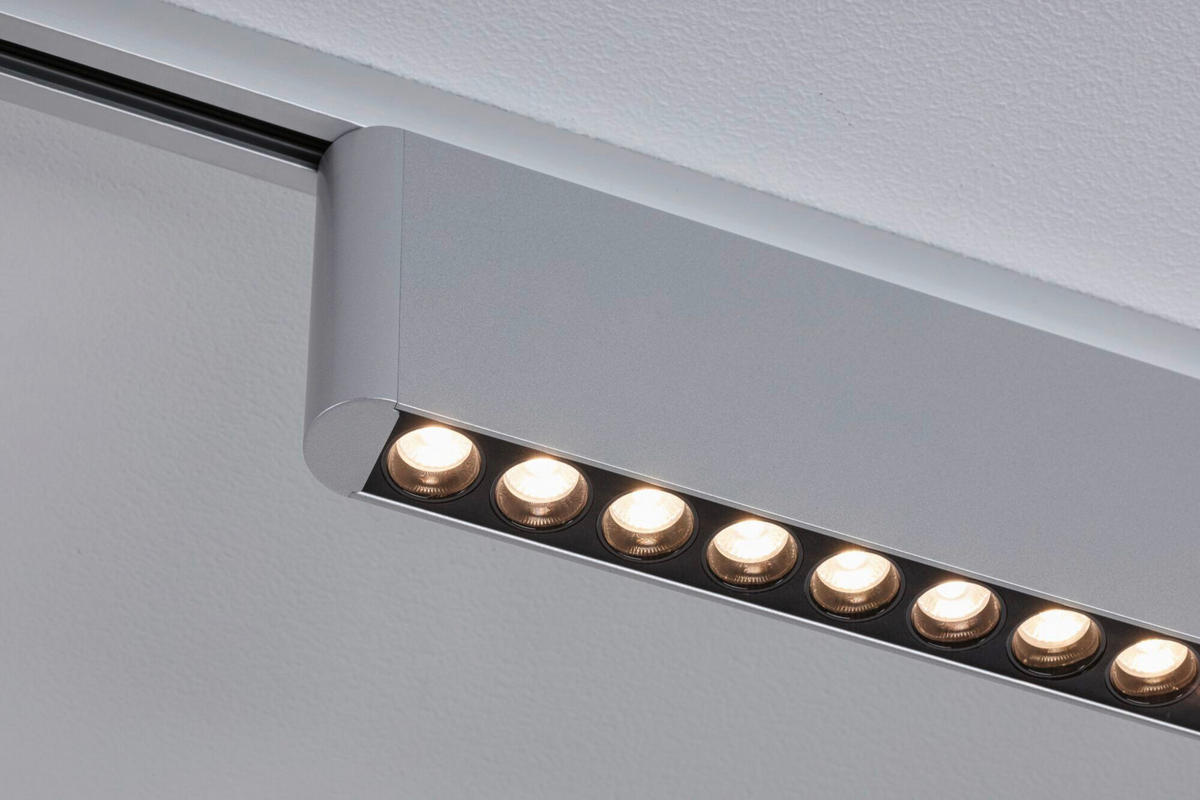 SCHIENENSYSTEM-STRAHLER Urail Zelos 37,2/7,4/2,3 cm  - Chromfarben, Basics, Metall (37,2/7,4/2,3cm) - Paulmann