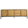 LOWBOARD WABI  in 180/60,5/40 cm  - Eichefarben/Schwarz, Design, Holz/Holzwerkstoff (180/60,5/40cm) - Xora