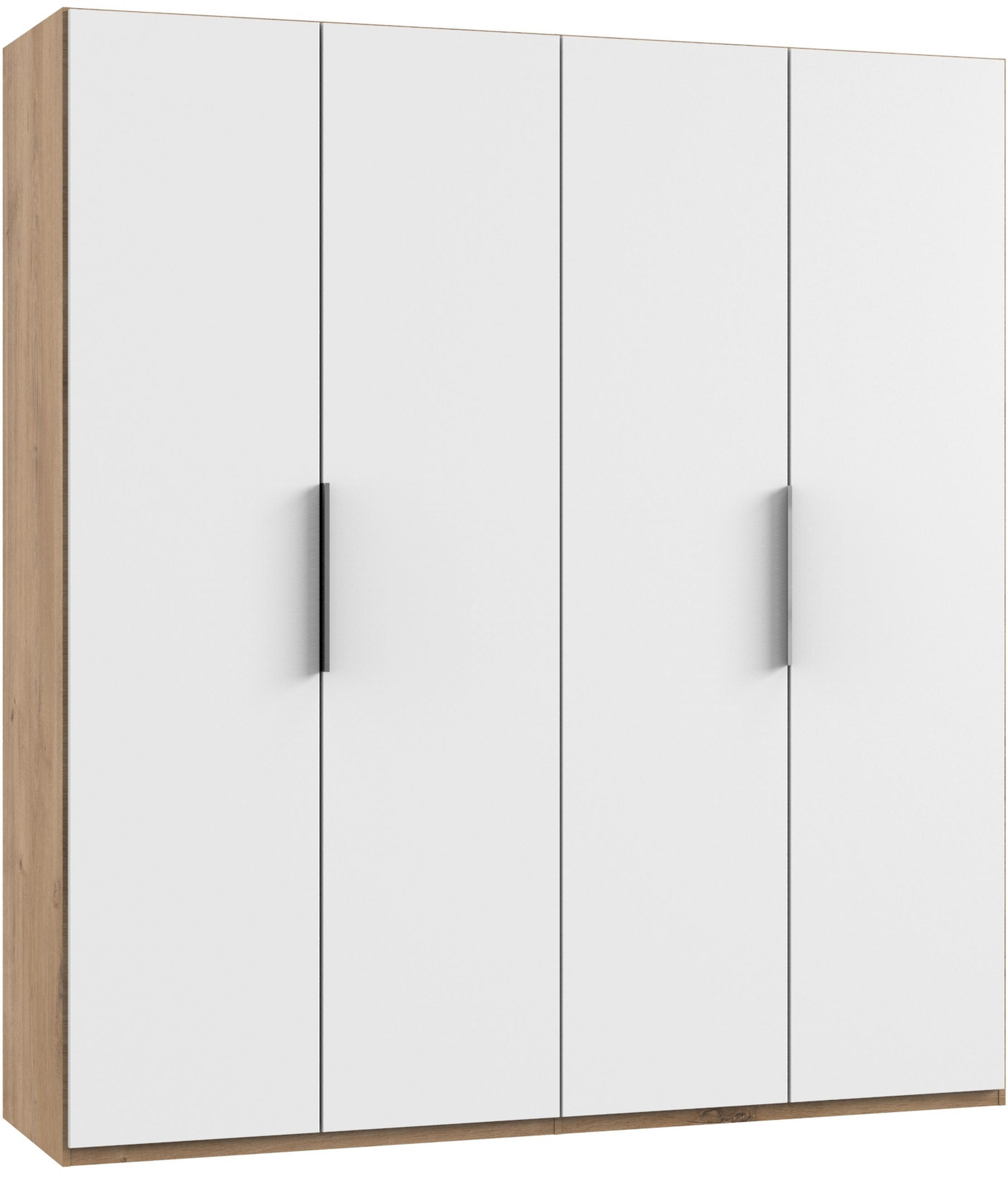 DREHTÜRENSCHRANK in Weiss, Eichefarben  - Chromfarben/Weiss, Modern, Holzwerkstoff (200/216/58cm) - MID.YOU
