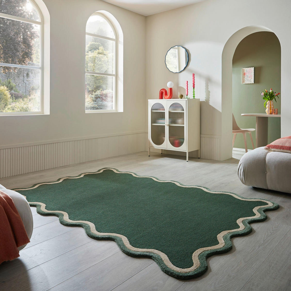 WOLLTEPPICH 200/290 cm Rivo Wool Grün rechteckig  - Grün, Basics, Textil (200/290cm) - Flair Rugs