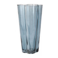 VÁZA, sklo, 25 cm - modrošedá, Basics, sklo (15/25/15cm)